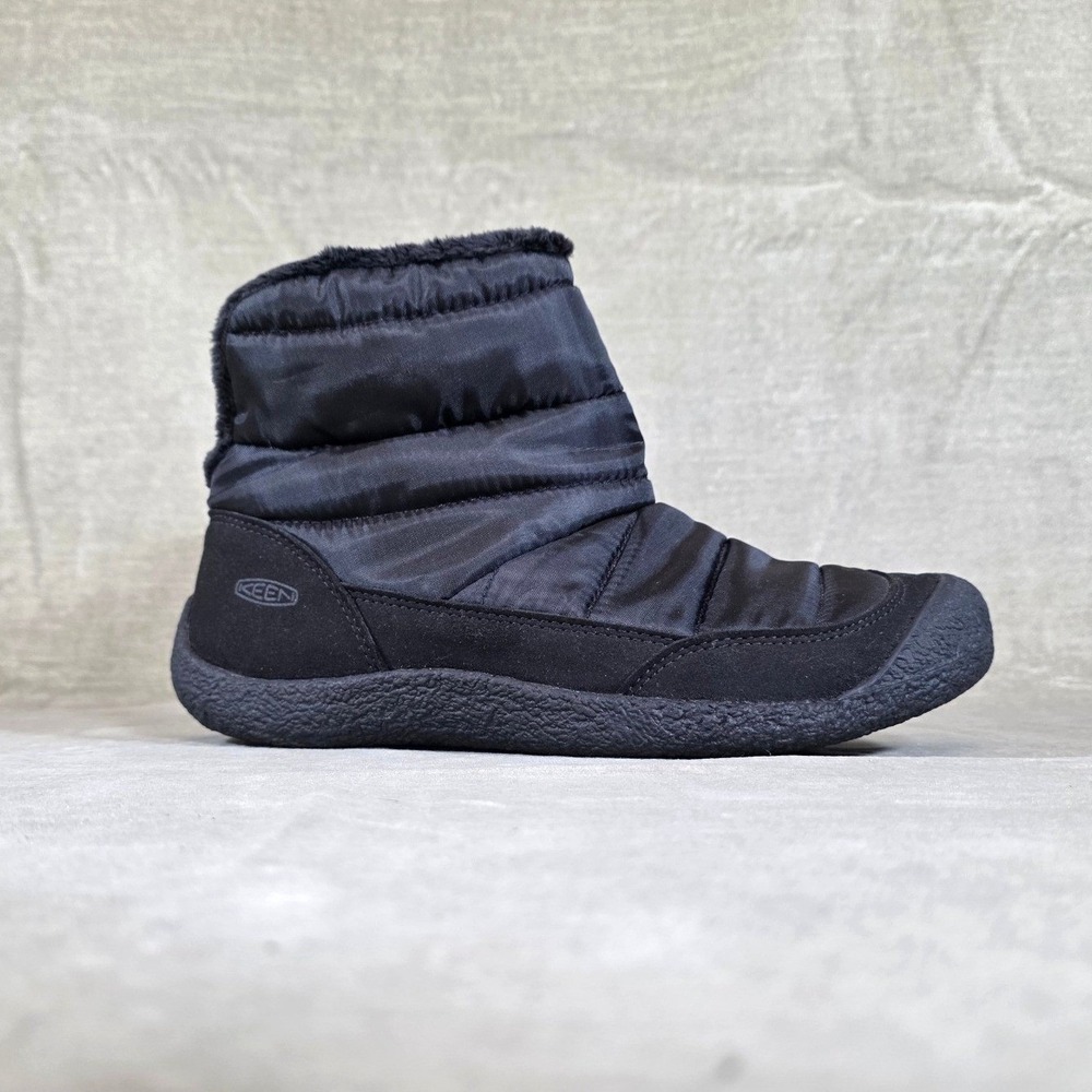 KEEN Howser Quilted Puffer Ankle Boots Black Faux Fur Lined Womens 9 1027929 New